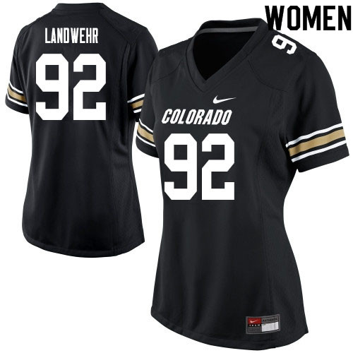 Women #92 Bailey Landwehr Colorado Buffaloes College Football Jerseys Sale-Black